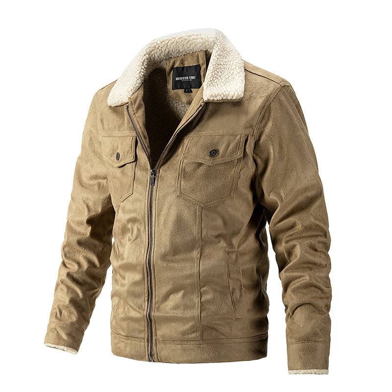 Finn™ - Wintermantel mit khakifarbenem Lammfell
