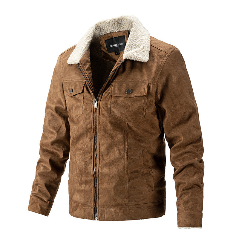 Finn™ - Wintermantel mit khakifarbenem Lammfell