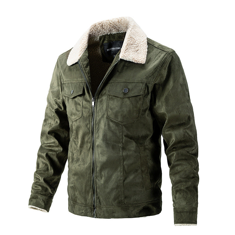 Finn™ - Wintermantel mit khakifarbenem Lammfell