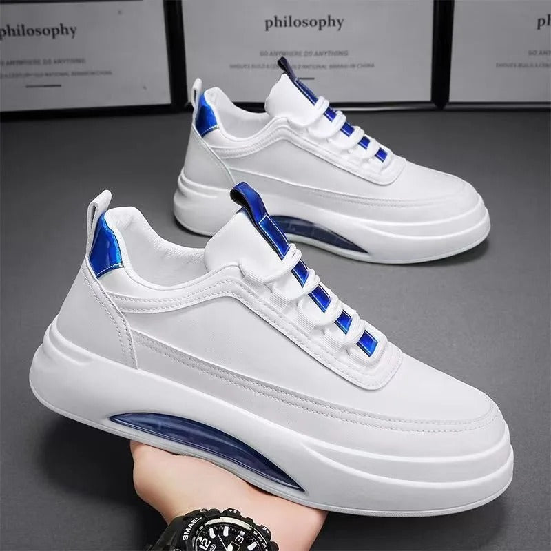 Felix™ weiß flach Leder hohe Sohle Schuhe