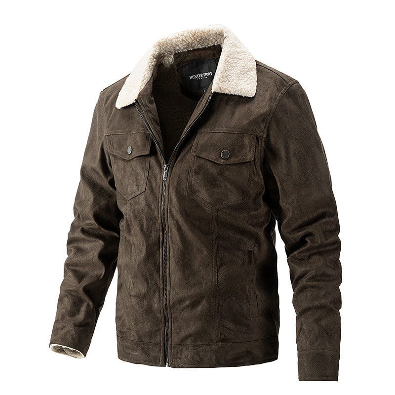 Finn™ - Wintermantel mit khakifarbenem Lammfell