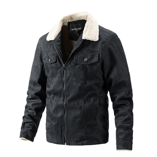 Finn™ - Wintermantel mit khakifarbenem Lammfell